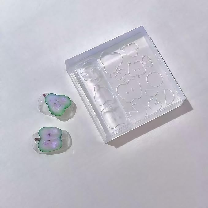 3D Fruit Slices Gel Nail Art Mold Arts Resin Apple Tail Molds for Accessories Supplies Pear Silicone Tools Nails Style