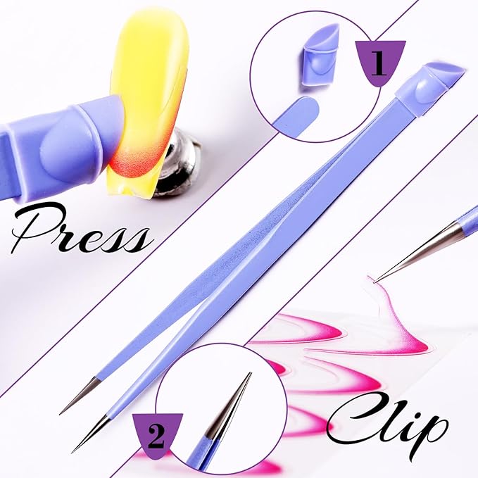 9 Sheets Colorful French Tip Nail Stickers, Gradient French Line Nail Art Stickers with Tweezer, French Tip Nail Decals 3D Self-Adhesive Nail Tips Guides for Women Manicure Decoration