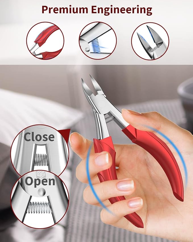 Toenail Clippers, WONSIM 4Pcs Toenail Clippers for Seniors Thick Toenails Heavy Duty Stainless Steel, Sturdy Sharp Toe Nail Clippers Nail Cutters Professional Ingrown Toenail Removal Kit for Men Women