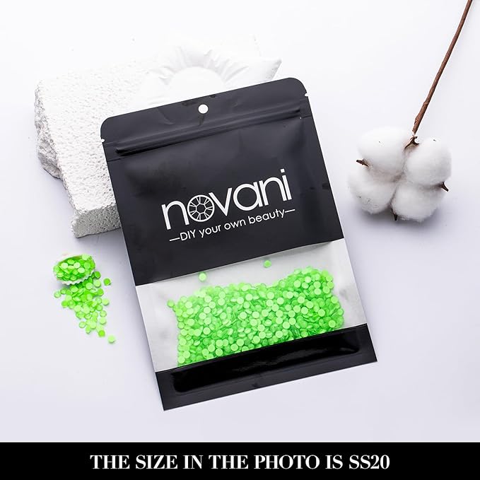 Novani 3000 Pieces Flatback Rhinestones Glass Round Gems Mocha Lt.Green Crystals for Nail Art DIY Crafts Clothes Shoes,SS20,4.6-4.8mm