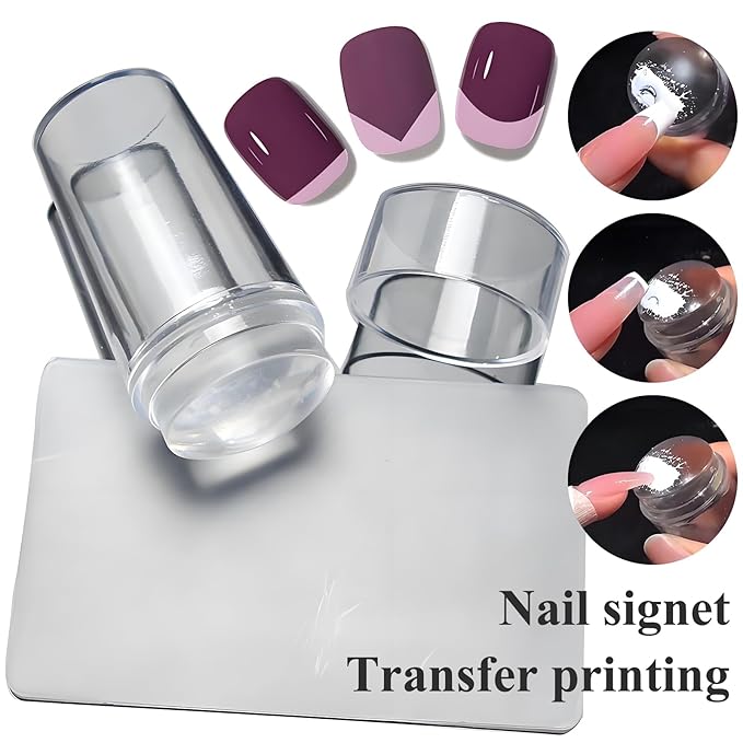 7pc Nail Stamping Plate Kit Butterfly Heart Letter Nails Stamp Plate Leaf Flower Nail Art Template Stencil Fingernail Polish Stamps Plates Set Silicone Stamper Scraper French Tips Nails Design Tools