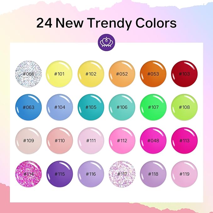 MIZHSE Quick Dry Nail Polish Set, 24 Colors Spring Summer Regular Nail Polish Non Gel, Air Drying Fast Neon Trendy Glitter Bulk Nail Lacquer Oil-based Long Lasting Home DIY Gift for Women