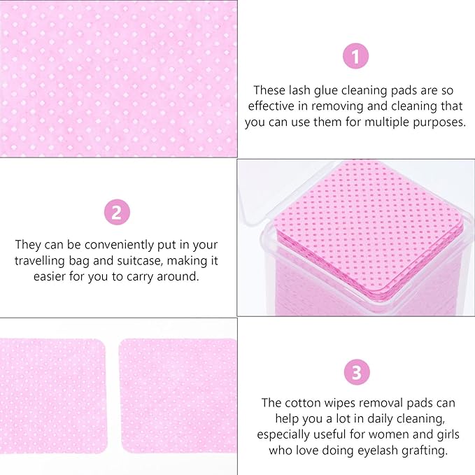600pcs Cotton Cleaning for Eyelash Extension Removal Practical Tool for Daily Cleaning for Beauty Salons and Home Use Convenient Travel
