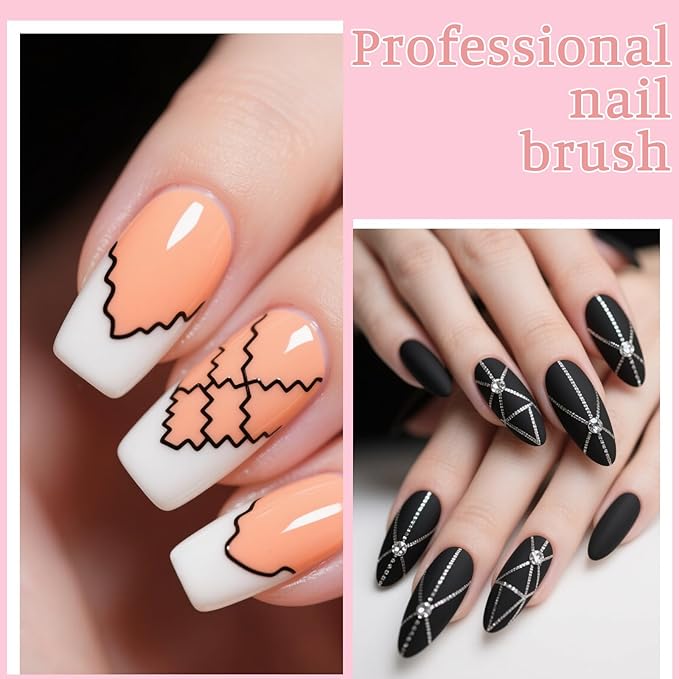 10 Pcs Nail Dotting Tools Set, 5 Pcs Double-headed Nail Dotting Pens 5 Pieces Nails Liner Brushes Professional Nails Art Dottings Tool for Women Home Manicure Arts Painting Design