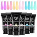 modelones Poly Gel Set 6 Colors Spring Pastel Macaron Collection Nail Extension Kit Pink Yellow Blue Builder Nail DIY Manicure Salon at Home