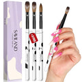 SAVILAND 3pcs Acrylic Nail Brush Set, Size 8/10/14 Kolinsky Acrylic Nail Brushes for Acrylics Application, Acrylics Powder Nails Art Extension with Black & White Handle for Beginner & Professional