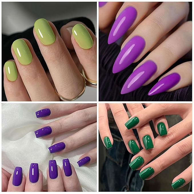 MTSSII 15Pcs Gel Nail Polish Set 6 Colors Gel Polish + 3Pcs Poly Gel Set Blue Purple Green Poly Nail Gel Set with Base Top Coat, Dual-Ended Brush Nail Art Salon DIY at Home