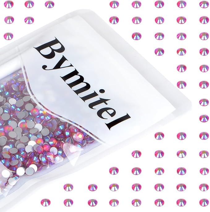 1440PCS Art Nail Rhinestones Non Hotfix Glue Fix Round Crystals Glass Flatback for DIY Jewelry Making with one Picking Pen (ss20 1440pcs, Siam AB)