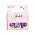 MISS NELLA PURPLE UNICORN- Peel Off, Odour Free, Water Base & Safe for kids nail polish pack OF 3- Sweet Lavender (glitter), Butterfly Wings (glitter) & Little Poppet