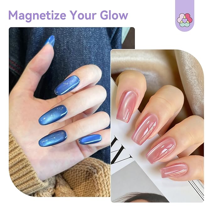 SAVILAND One-Step 5D Cateye Magnet for Nails: Ultra-Strong Magnatic Cat Eye Magnet Beginner-Friendly Nail Magnet Multifunctional Magnetic Wand with Magnetic Bead for Cat Eye Gel Nail Polish DIY Pink