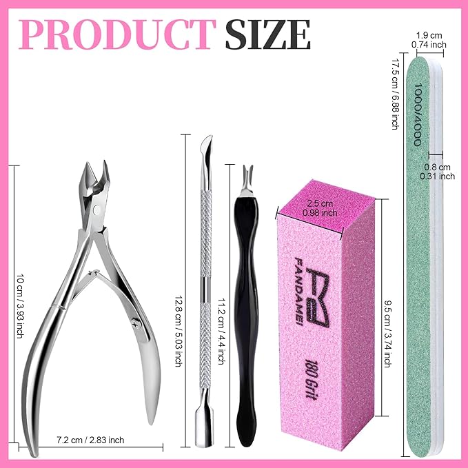 FANDAMEI Nail Buffer Block, 10 PCS Nail Buffer with Different Grit, Buffing Block, Cuticle Trimmer, Nail Tools, Manicure Tools, Nail Care Kit