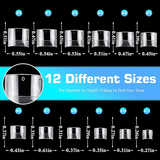 240pc Soft Gel Toe Nail Tips Short Fake Toenail Tips Square Fake Toe Nail Tips for Toes Press on Toenails, Clear False Toe Nail Press ons, 12 Sizes French Artificial Toe Tips Acrylic Nails