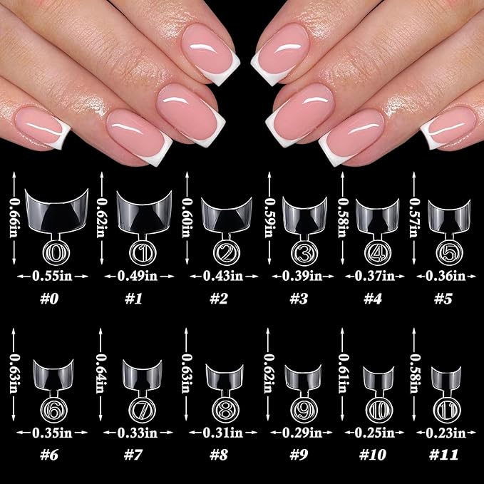 600pc French Square Gel Nail Tips Short Fake Nails Clear Press ons Nail, Short Square Nails Tips Acrylic Nails Extension French Soft Gel Nails Tip Half Cover False Nail Clear Artficial Fingernail
