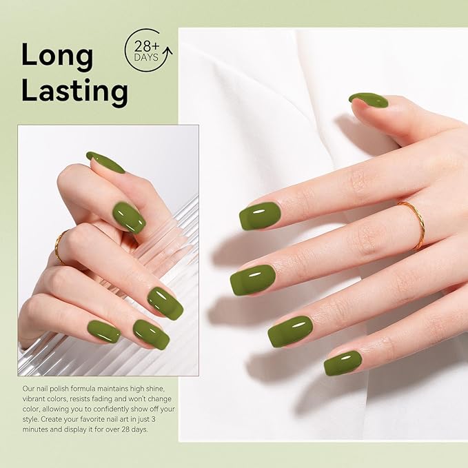 MEGIOR Jelly Green Gel Nail Polish 0.5 Fl Oz Green Transparent Colors Soak Off UV LED Lamp Light Cure Gel Polish Kit for Salon and Nail Art Starter Manicure DIY at Home