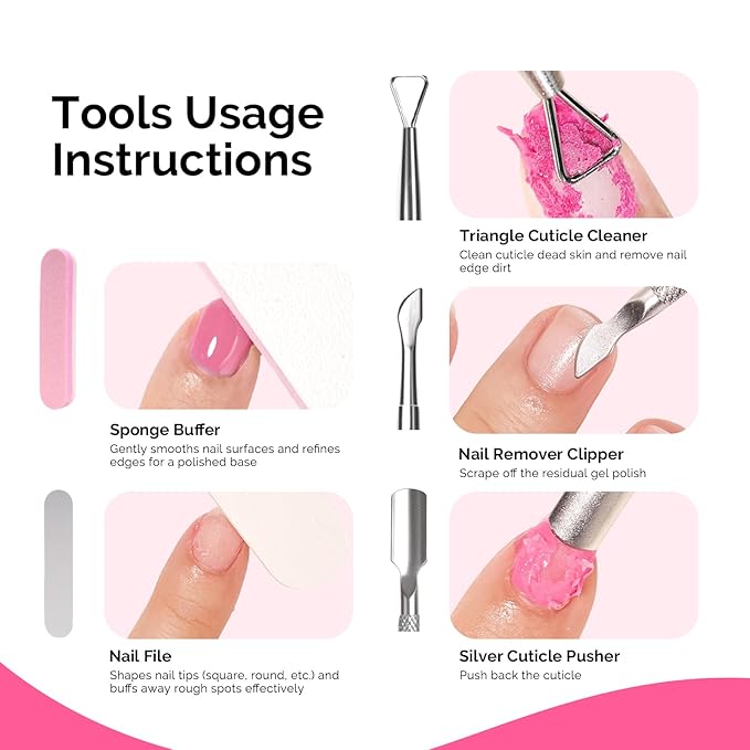 MelodySusie Gel Nail Polish Remover with Manicure Remover Kit, No Need Soaking or Wrapping, Easy and Quickly Removal in 5 Minutes for At-Home Manicure 15ml
