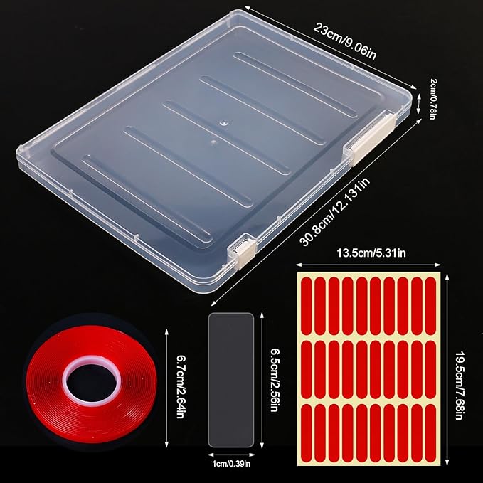 Large Clear Press on Nails Storage BoxNails Storage Box Nail Storage Case with 2 Style Adhesive Double Sided Tape and Nail Display Sticks for Nail Display Organizer Nail Salon Supplies