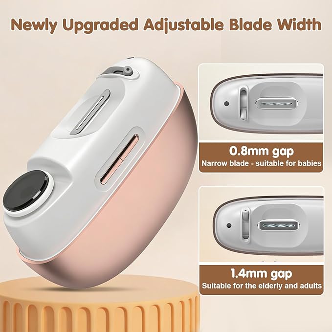Valentines Day Gifts for Him & Her - Electric Nail Clipper, Adjustable Blade Opening for Thick Nails, Electric Nail Clippers for Seniors & Adults, Baby Electric Nail Trimmer (Upgraded Pink)