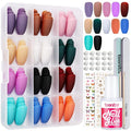 Teenitor Matte Press On Nails Coffin, 288pcs Press On Nails Medium Length Coffin Glue On Nails Set, 12 Color Press On Coffin Nails, Short Coffin Press On Nails With Nail Glue