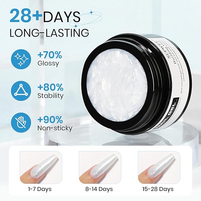 3D Nail Gel Sculpting Gel Non Stick Hand Solid Builder Gel for Nails Extension Sculpting Modeling with Chrome Powder for Carving Patterns Decoration Home Manicure DIY for Women
