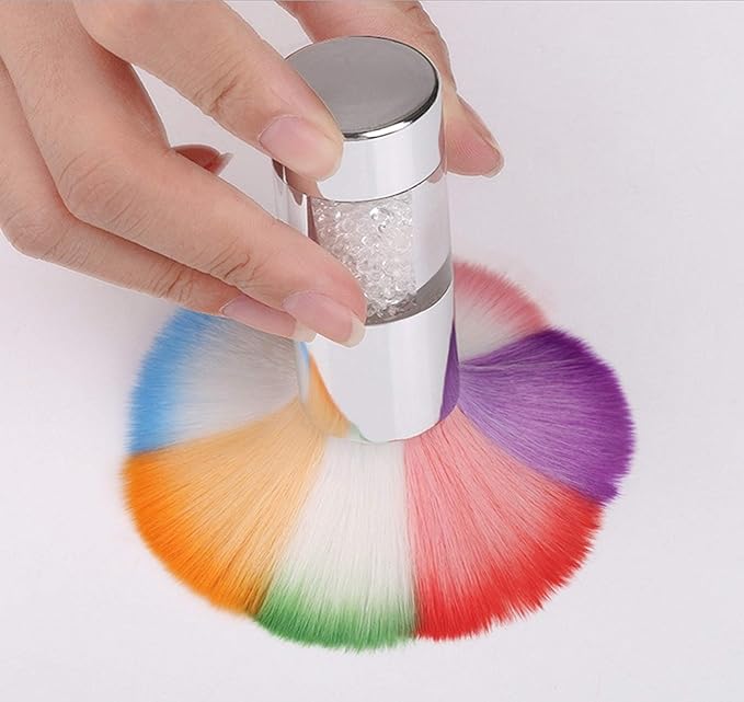 Wanton,Nail Art Dust Brush Colorful Nail Brush Remover Cleaner For Acrylic & UV Nail Gel Powder Rhinestones Makeup Foundation Brushes Nail Arts Dust Cleaner Brush for Makeup or Nail Arts