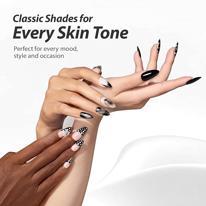 Makartt Ultra Pigmented Black Gel Nail Polish 15ml One N'Done Black Gel Polish One-Coat Soak Off High-Gloss Ceramic Shine, Salon-Grade UV Nail Art Manicure DIY Salon Home - Night Script