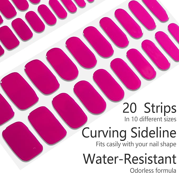 20pcs Semi Cured Gel Nail Strips Salon Quality DIY Wraps UV Light Required