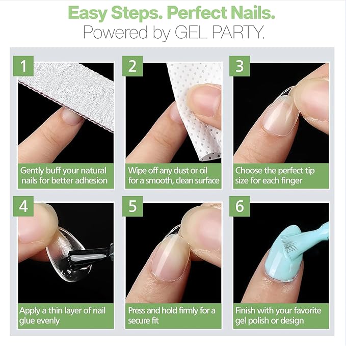 GELPARTY Soft Gel Nail Tips Short Square - 240Pcs Pre-Buffed Matte Full Cover Tips - No Filing Needed, Soak Off Gel Extension System - Clear False Nails (12 Sizes)