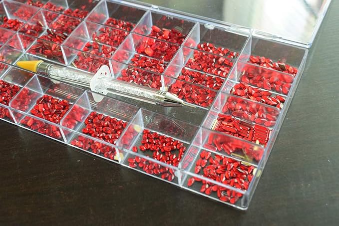 1000pcs Red Nail Rhinestones +1pc Dotting Pen 20 Shapes Flat Crystal Irregular Diamonds 3D Manicure Nail Art Decoration Charms Jewelry Gems Stones Beads For Nail Art Phone Shoes Decorations