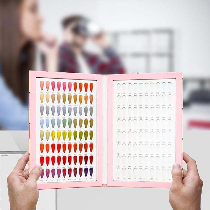 Acycoin2A 160 Nail Color Display Book Chart with 240 Nail Tips UV Gel Polish Color Card Board (B)