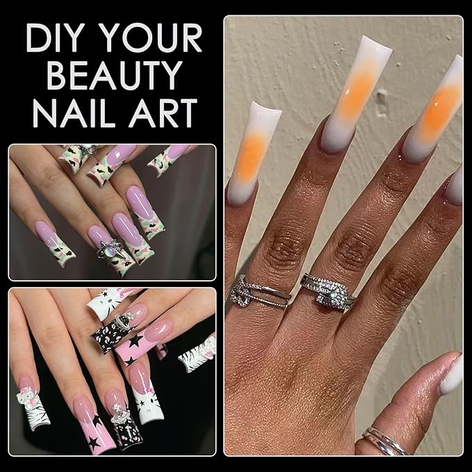 Duck Nail Tips 220Pcs XXL Duck Feet Nail Tips Long Duck Nails Clear Y2K Press on Nails 11 Sizes Half Cover False Nails for Manicure Salon Home DIY