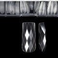 3D Diamond Shaped Polygel Nail, Extension Clear Full Cover False Nail Tips, Hybrid Gel Acrylic Nail, Diamond Fake Nails, 14 Sizes Building Artificial Press on Nail (style 7, 140pcs)