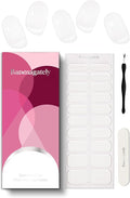 Semi Cured Gel Nail Strips, 20Pcs Long Lasting Salon Quality Wraps, Easy Apply & Remove Gel Nail Stickers with UV Light (Clear Glossy)