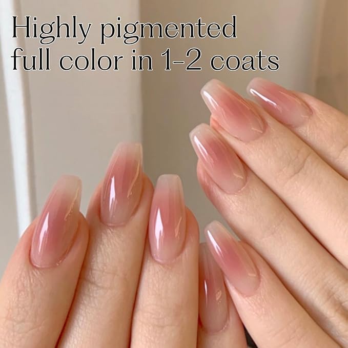 15ML Gel Nail Polish Pure Sheer Same Color Same Bottle Soak Off Gel Polish Art Manicure Salon DIY at Home for Women (Chic Nude) 1PCS