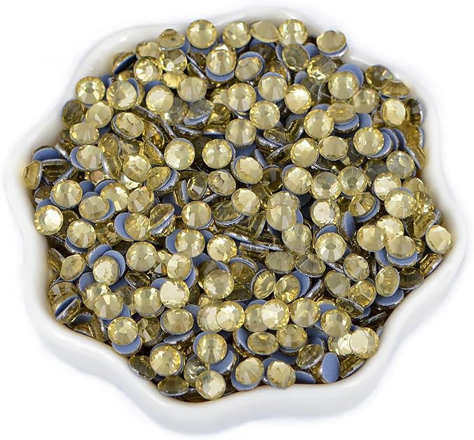 1440 pcs SS20 Jonquil Hotfix Rhinestones Flatback Round Crystal Glass Rhinestones Gems for Crafts Nail Face Art Clothes Shoes Bags DIY