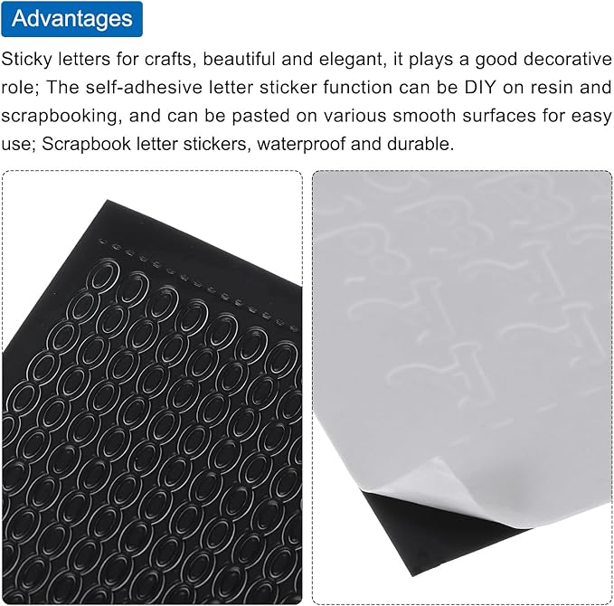 MECCANIXITY 8 Sheets Nail Black Glitter Art Stickers Decals 3D Chains Line Metallic Sticker Holographic Self Adhesive for Nail Scrapbook DIY Decoration
