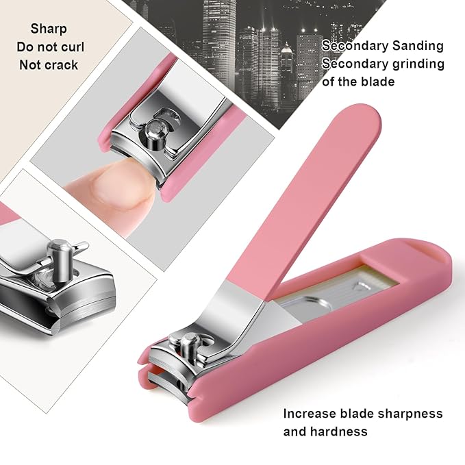 Nail Clippers and Beauty Tool,Portable Set Nail Clipper Set,Manicure Kit for Women,Manicure Set 6 in 1 AKA Sorority Gifts Nail Kit Suitable for for Women (AKA Pink)