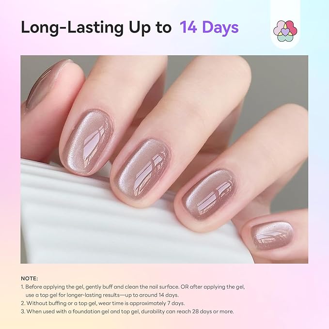 SAVILAND One-Step Gel Nail Polish Kit: Lilac Haze 5-In-1 Cat Eye Gel Polish with U V LED Nail Lamp Magnet, Color & Base & Top In One Bottle Glassy Cateye Effect For Home DIY Art 15ML Gift