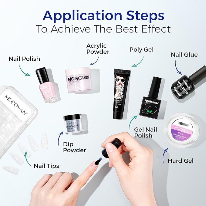 Morovan Professional Natural Nail Prep Dehydrate and Acid-Free Primer, Dehydrator for Acrylic and Gel Nail Polish, Non Acid Primer for UV Gels Fast Dry Superior Bonding Agent Gift Box Set