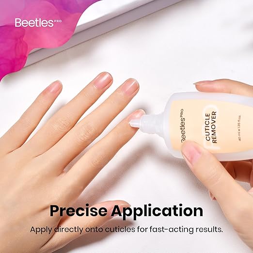 Beetles Pro Cuticle Remover - 40ml Each, Fast Drying Cuticle Remover Softener Liquid Gently Removes Dead Skin & Overgrown Cuticles for Nail Technicians, Professional Salon Manicure