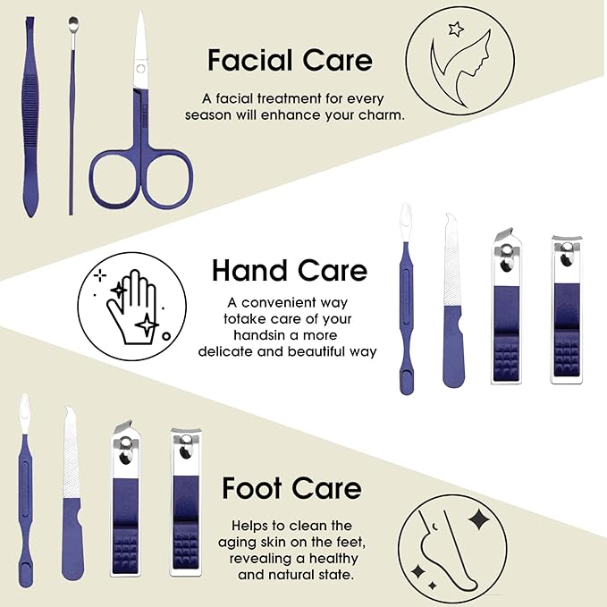 Manicure Kit Manicure Set Pedicure Tools for Feet Gift Sets for Men Mens Nail Grooming Kit Nail Cutter Tweezer Set Gifts for Husbands Mens Essentials Dad Stocking Stuffers for Boyfriend