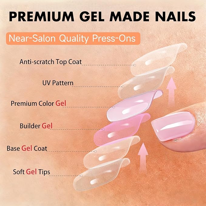 Chrome Baby Pink Press on Nails Short Square, Glazed Short Fake Nails with Sparkle Mirror Design, Shiny Glitter Glue on Nails with Glue, Cute Gel Nail Press ons for Fingernail 30 Pcs