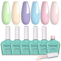 6 Colors Hema Free Macaron Gel Polish Pastel Pink Blue Yellow Green Purple Long Lasting Removable Summer Nail DIY Gift