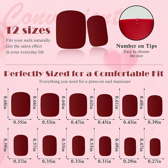 AddFavor Press on Nails Short Square Fake Nails, 576pcs 24 Colors Square Press on Nails Full Cover Acrylic Nail Press ons, Matte False Nail Tips for Women Glue on Nail