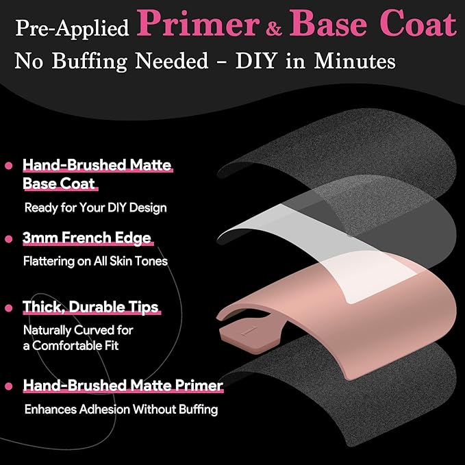 Press On Toenails for Women, Brown Pink 15 Sizes 270 Pcs Toe Nail Tips Pre-applied Primer& Base Coat, Full Cover Real Square French Tip Extension DIY at Home, Builder Nail Gel & Top Coat Required