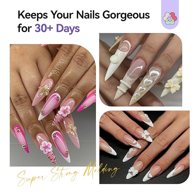 SAVILAND 60 g 3D Nail Gel: Strong Molding 3D Gel Nail Art Sculpture White Sculpting Gels No Wipe for Extension Non Sticky Gels Builder 3D DIY At Home Gift Set