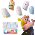 Semi Cured Gel Nail Strips, 20 pcs Nail Wraps, Glaze Stickers, Salon Quality French Manicure, Full Decal Gel Polish Strips, Long Lasting SCG, Easy on, UV Required (Easter Bunny)