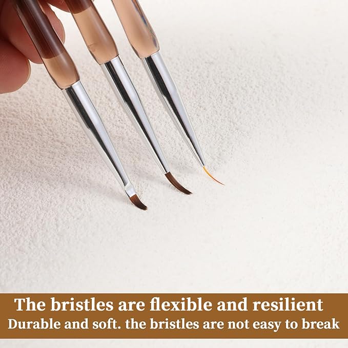 2PCS Nail Art Brushes, Flowers Drawing Pen Versatile Nail Drawing Pen NailTools Dual End NailPen Brush Acrylic Round Flat Painting for Petals Leaves and Intricate Art Designs