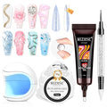 MIZHSE Solid Builder Gel for Nails and 5D Nail Gel Kit, Clear Sculpting Carving Building Modeling 3D Nail with Portable Nail Lamp Soak Off U V LED Nail Art Manicure Home