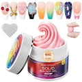 60g Solid Builder Nail Gel with 3D Sculpting Mold, Non-Sticky Hand Carving Gel for Nail Art Extension - Hard Gel for DIY & Salon, UV/LED Cured, Large Capacity (Pink)