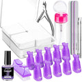 FANDAMEI Gel Nail Remover Kit with Soak Off Clips, Lint Free Wipes, Polish Remover Bottle, Cuticle Nippers, Pusher, Peeler. Cuticle Oil. Nail Files and Buffers. Gel Polish Removal Nail Soak Off Kit